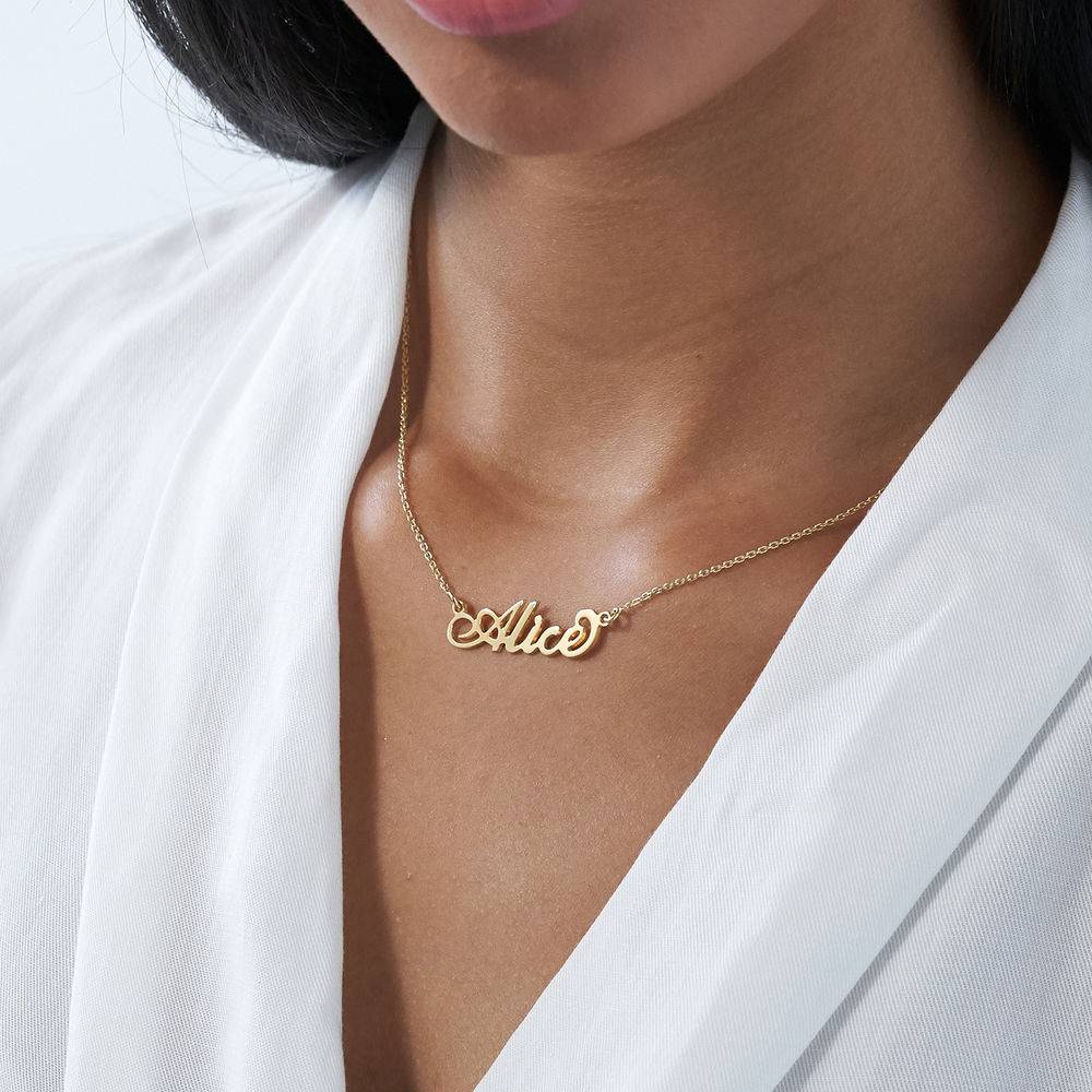 Small Carrie Name Necklace in 18k Gold Plating