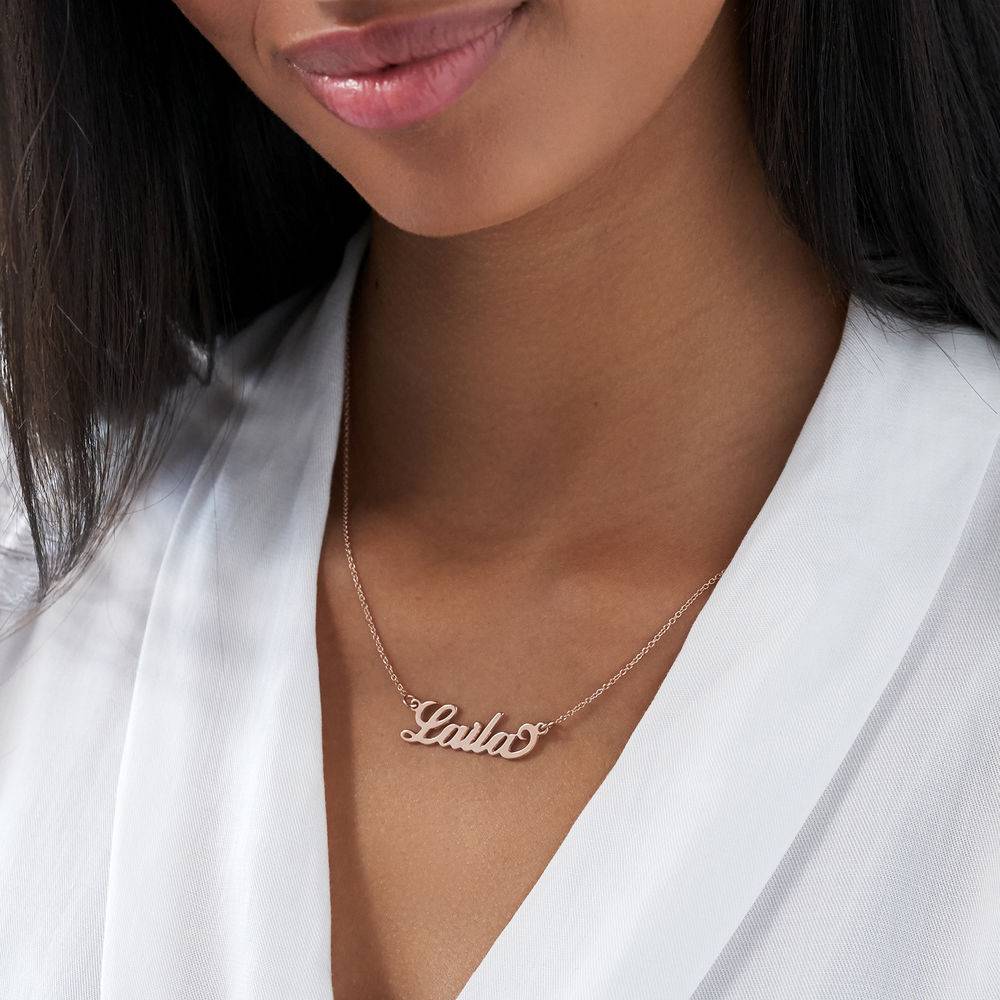 Small Carrie Name Necklace in 18ct Rose Gold Plating
