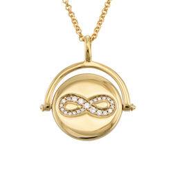 Spinning Infinity Pendant Necklace in Gold Plating product photo