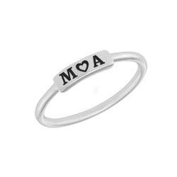 Stackable Nameplate Ring in Silver product photo