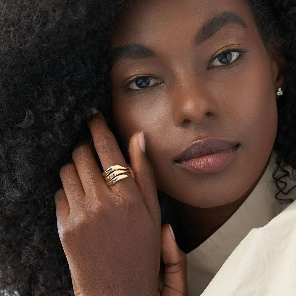 Stabelbar bølget navnering i guldbelægning-6 produkt billede