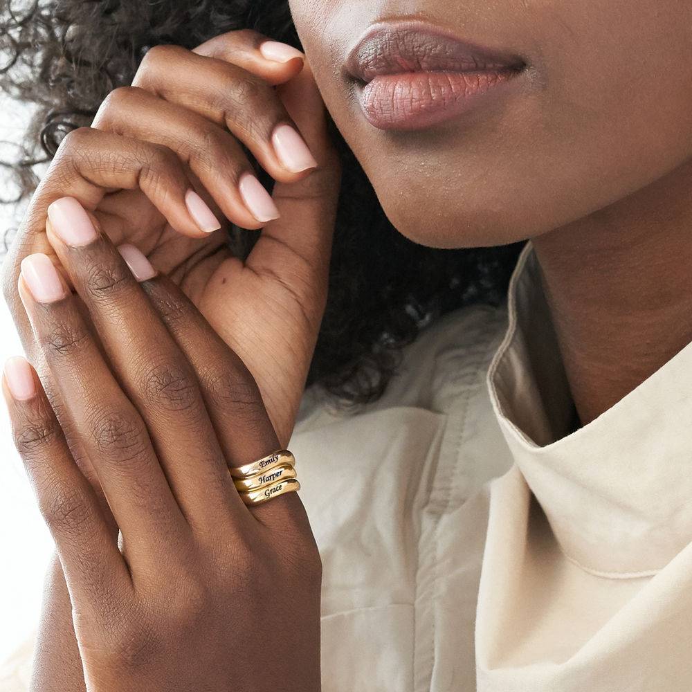 Stabelbar bølget navnering i guldbelægning-8 produkt billede