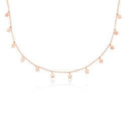 Sternen Choker Halskette in Rosévergoldung