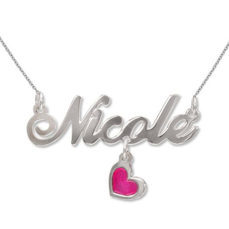 Sterling Silver Dangling Charm Name Necklace