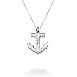 Sterling Silver Engraved Anchor Necklace product photo