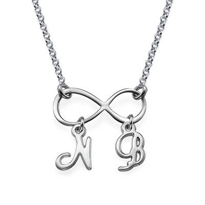 Sterling Silver Infinity Necklace with Initials-1 product photo