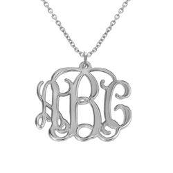 Monogram halskæde med initialer i sølv produkt billede