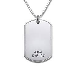 Personalized Silver Dog Tag Necklace product photo
