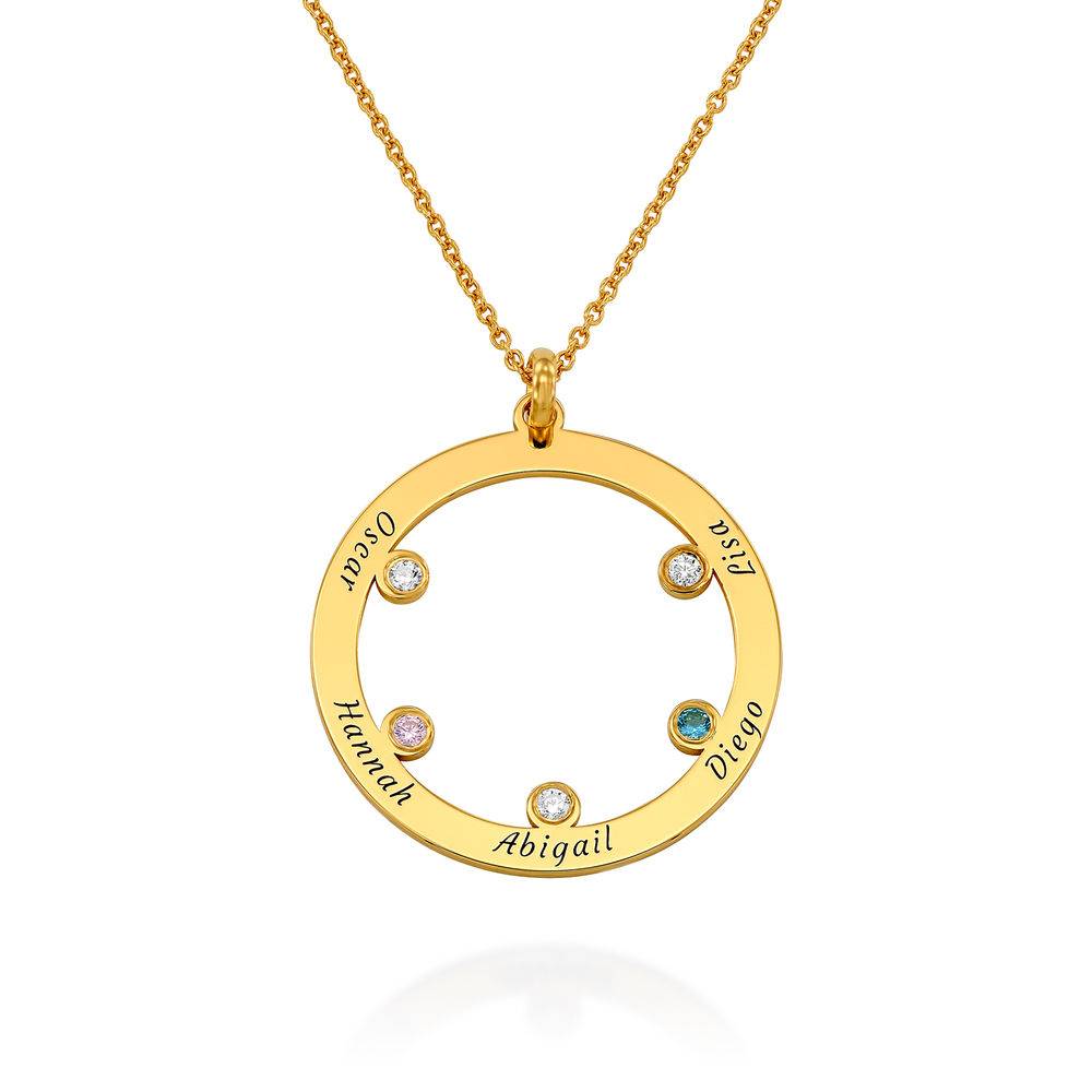 The Family Circle Necklace with Birthstones in Gold Plating