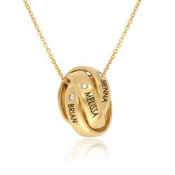 Trinity Diamond Necklace in 18k Gold Vermeil product photo