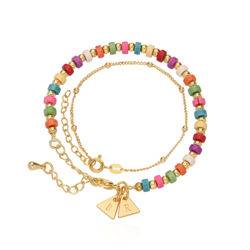 Bracelet/Bracelet de cheville Perles Tropicales avec Initiales en photo du produit