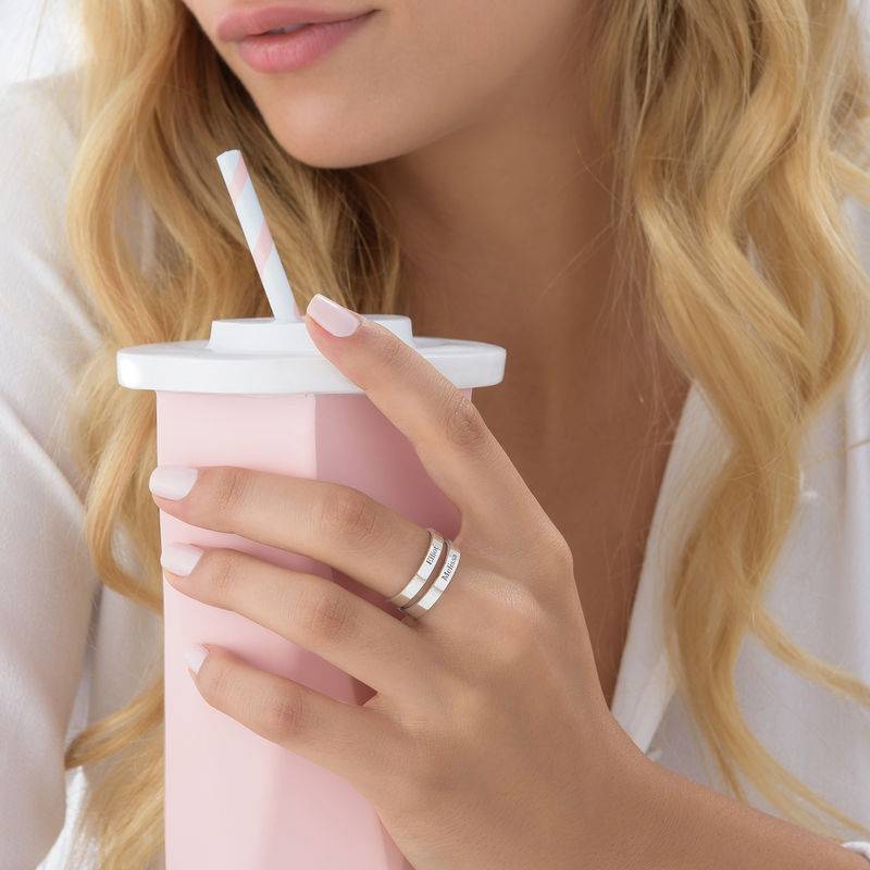 Ring med to navne i sølv-2 produkt billede