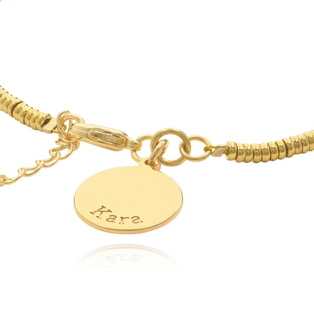 Vanilla Beads Bracelet/Anklet With Engraved Pendant in Gold Plating