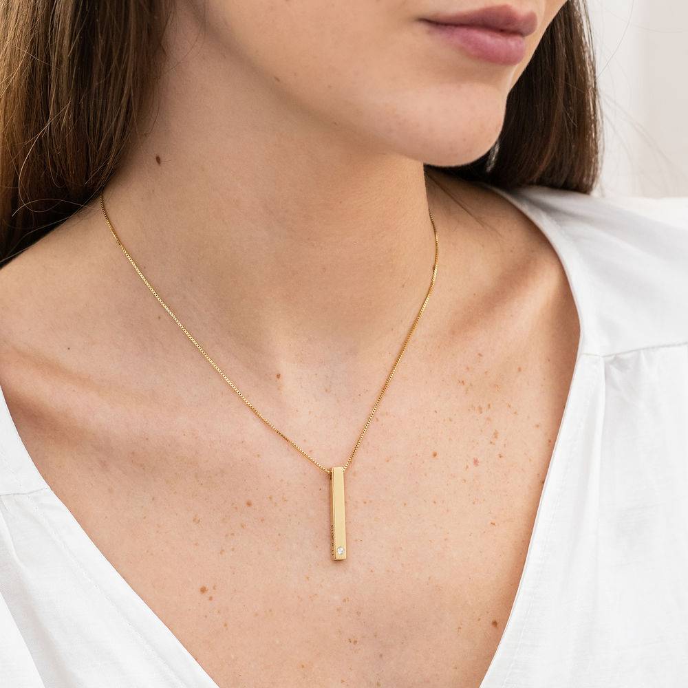 Totem 3D Bar Necklace in 18ct Gold 
