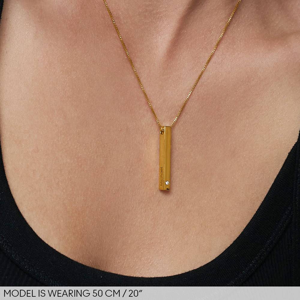 Totem 3D Bar Necklace in 18k Gold Vermeil  with 1-3 Diamonds