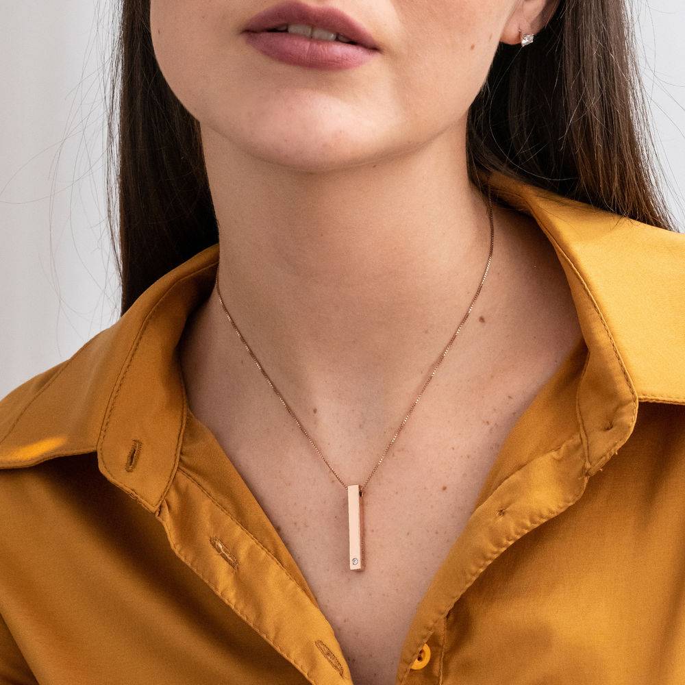 Totem 3D Bar Necklace in 18ct Rose Gold 