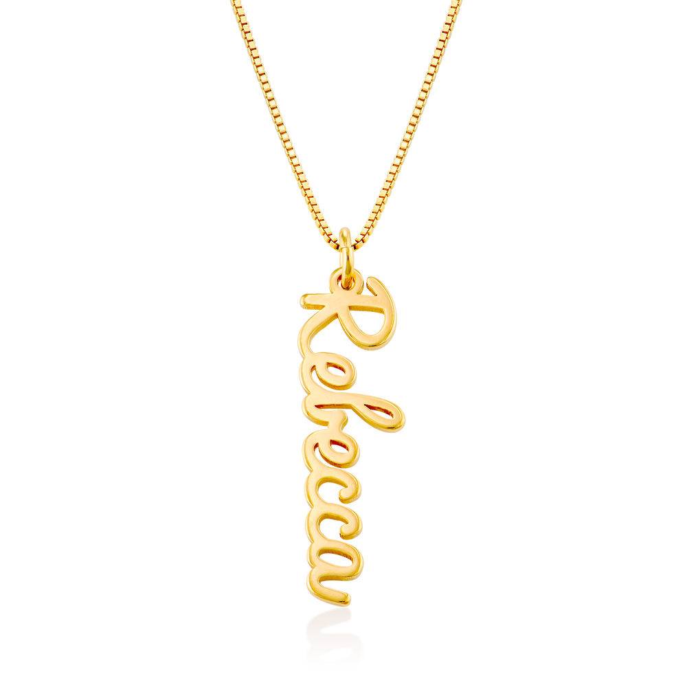 Vertical Name Necklace in Cursive in Gold Vermeil