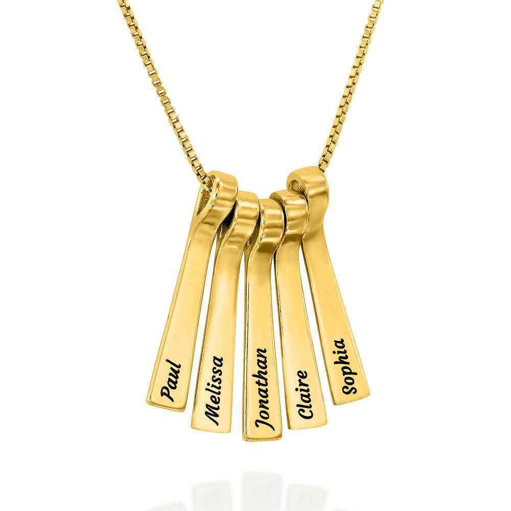 Collar xilófono de barra con nombres de niños en chapa de oro de 18k
