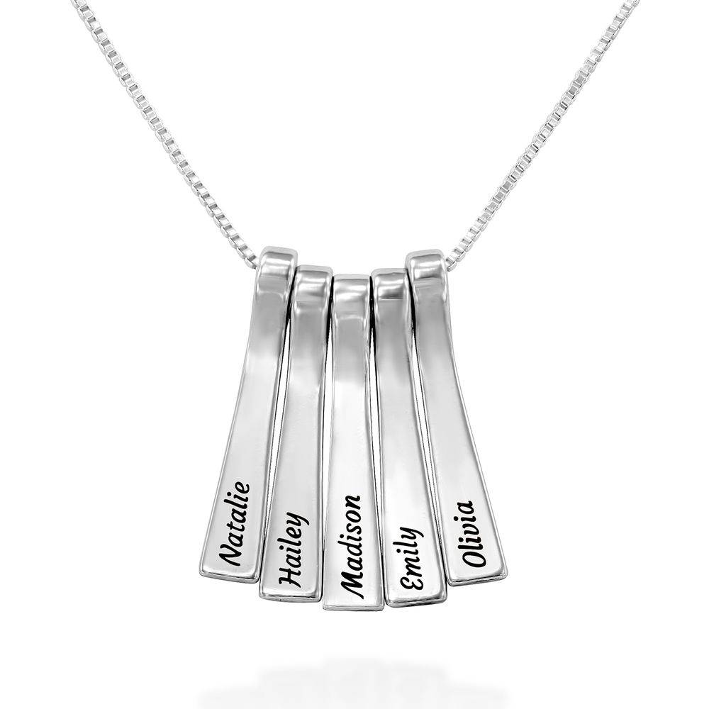 Xylophone Bar Necklace with Kids Names in Sterling Silver