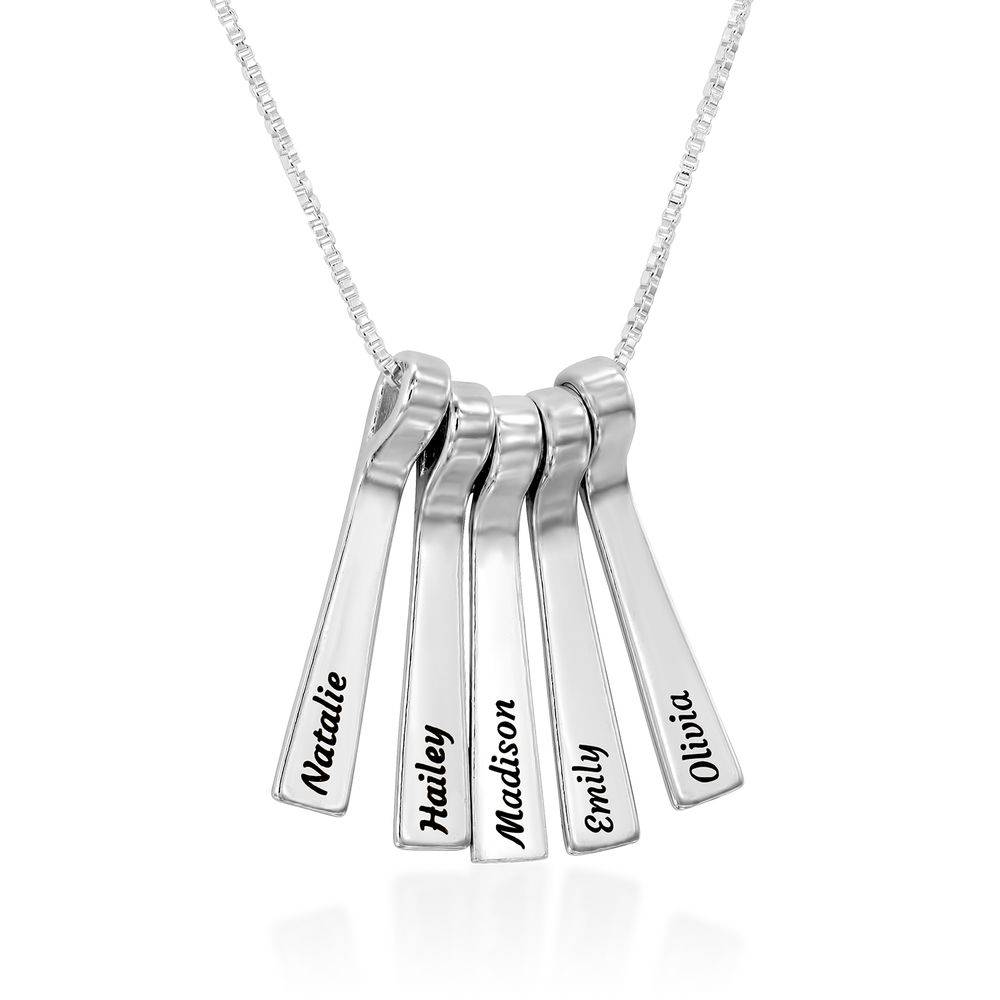 Xylophone Bar Necklace with Kids Names in Sterling Silver