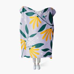Yellow Daisies - Fleece/Sherpa Throw Blanket product photo