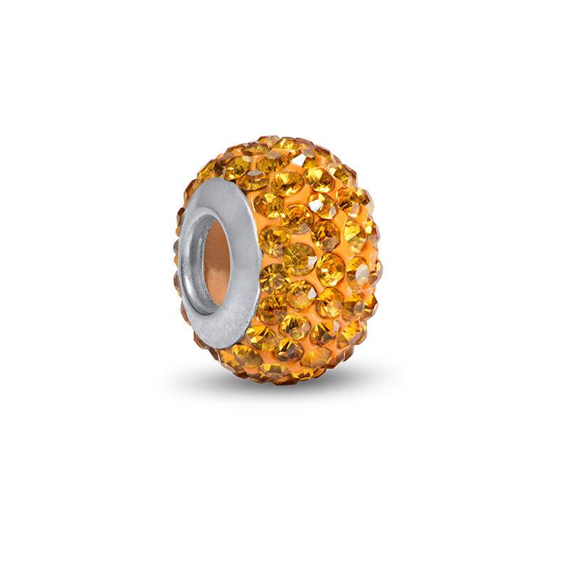 Yellow Topaz Birthstone Bead with Cubic Zirconia product photo