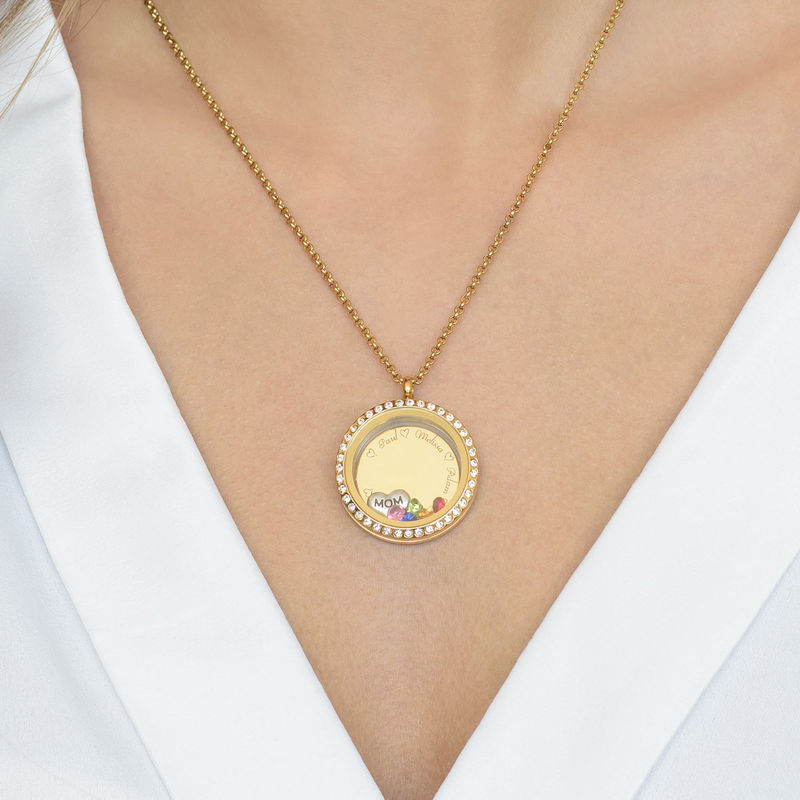 Médaillon pendentif gravé – pour Maman ou Grand-mère en plaqué or - 6