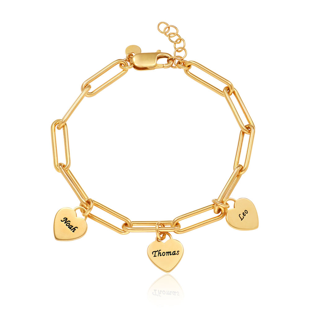 Bracelet à charms en forme de cœur en Plaqué Or 18cts photo du produit