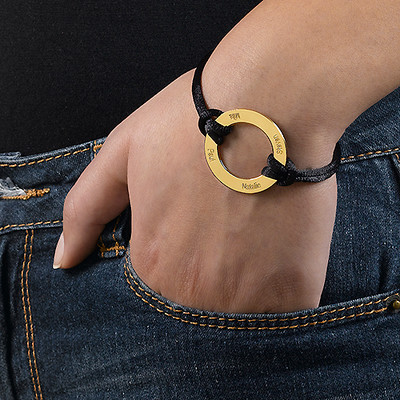 Bracelet Cercle Gravé en Plaqué Or - 2 photo du produit