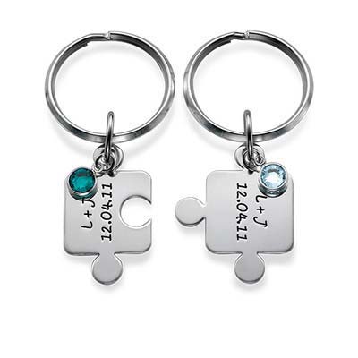 Porte-clés Puzzle Couple avec Cristal - 1