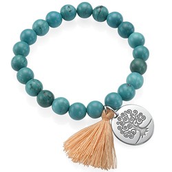Collection Yoga – Bracelet de Perles Gravé Arbre de vie photo du produit