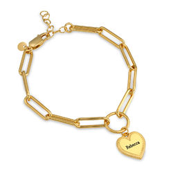 Bracelet à maillons en forme de cœur en Or Vermeil photo du produit