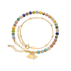 Bracelet/Bracelet de cheville Perles Exotiques avec Initiales en photo du produit