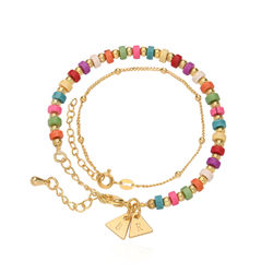 Bracelet/Bracelet de cheville Perles Tropicales avec Initiales en photo du produit