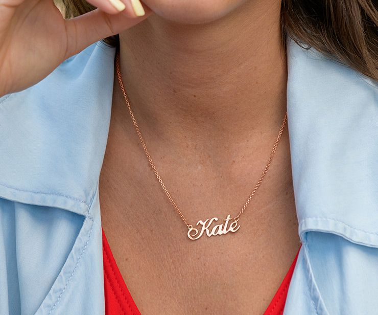 Sterling silver pendant name plate nameplate Carrie neckalce Name necklace 