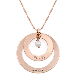 Grandmother Birthstone Necklace in Rose Gold Plating