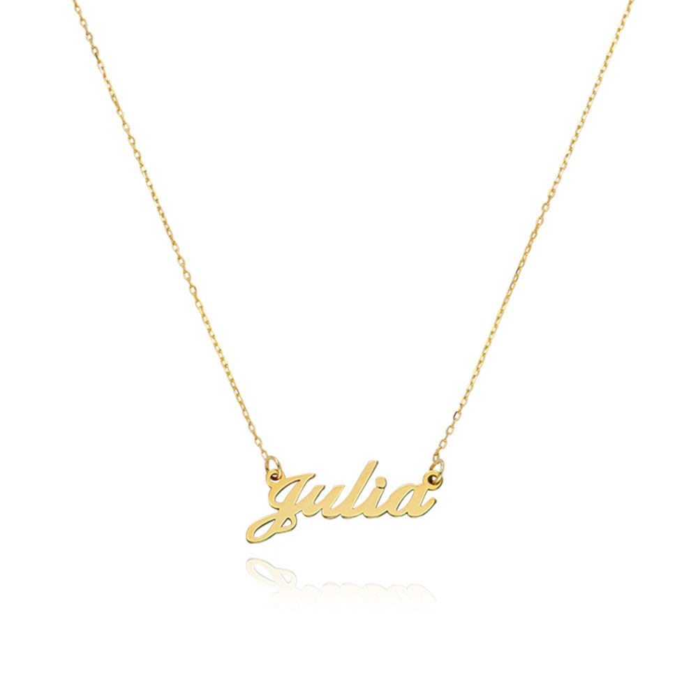 14k Gold Double Thickness Classic Name Necklace