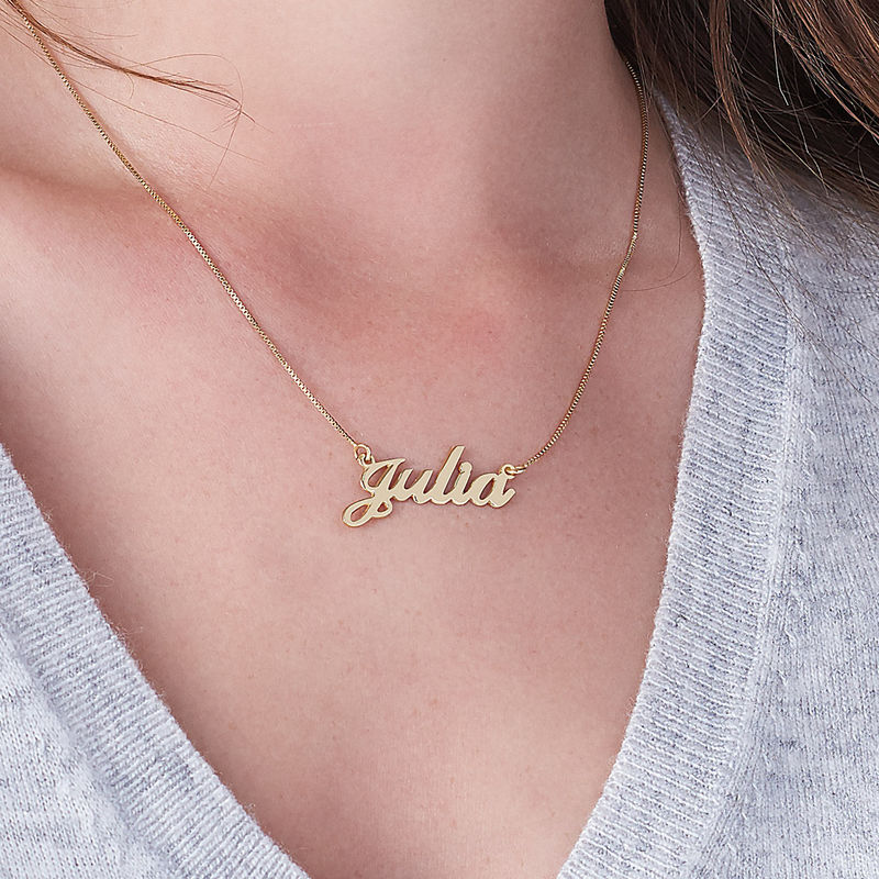 Name Necklace Capucine 18K Gold PlatedUnique Pendant Curb Chain Gift