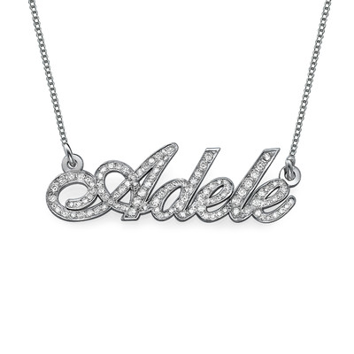 All Diamond 14k White Gold Personalized Necklace