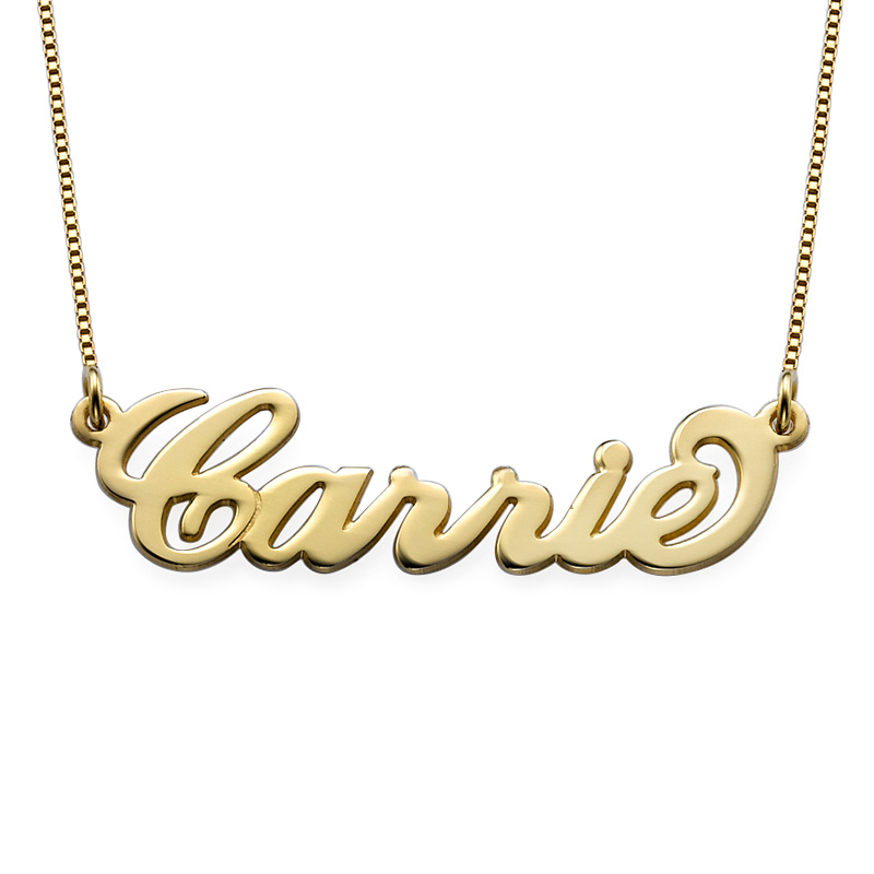 18k Gold-Plated Silver Carrie Name Necklace