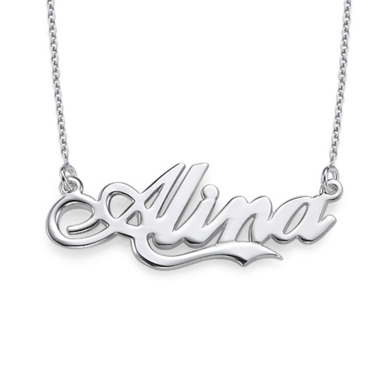Sterling Silver Inspired by Coca Cola Style Name Necklace