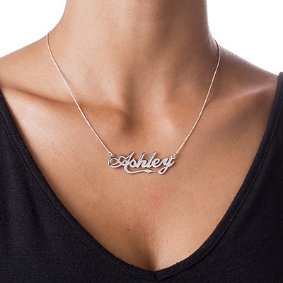 Sterling Silver Inspired by Coca Cola Style Name Necklace - 1