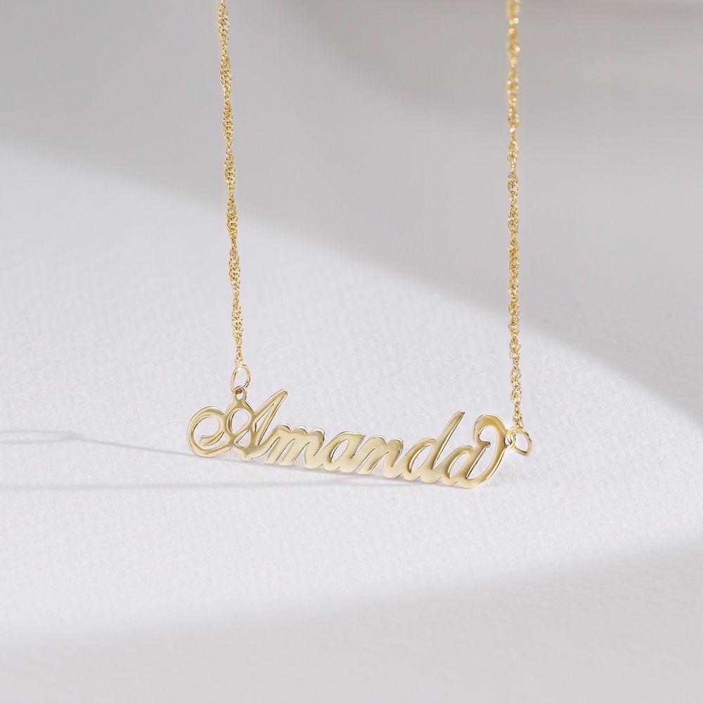 Small 14k Gold Carrie Style Name Necklace - 2 product photo