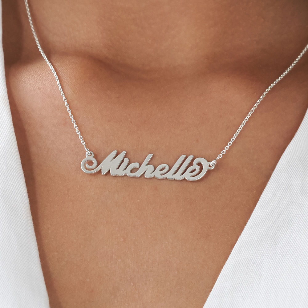 Custom Jewelry Small Carrie Pendant MyNameNecklace Small Name Necklace 