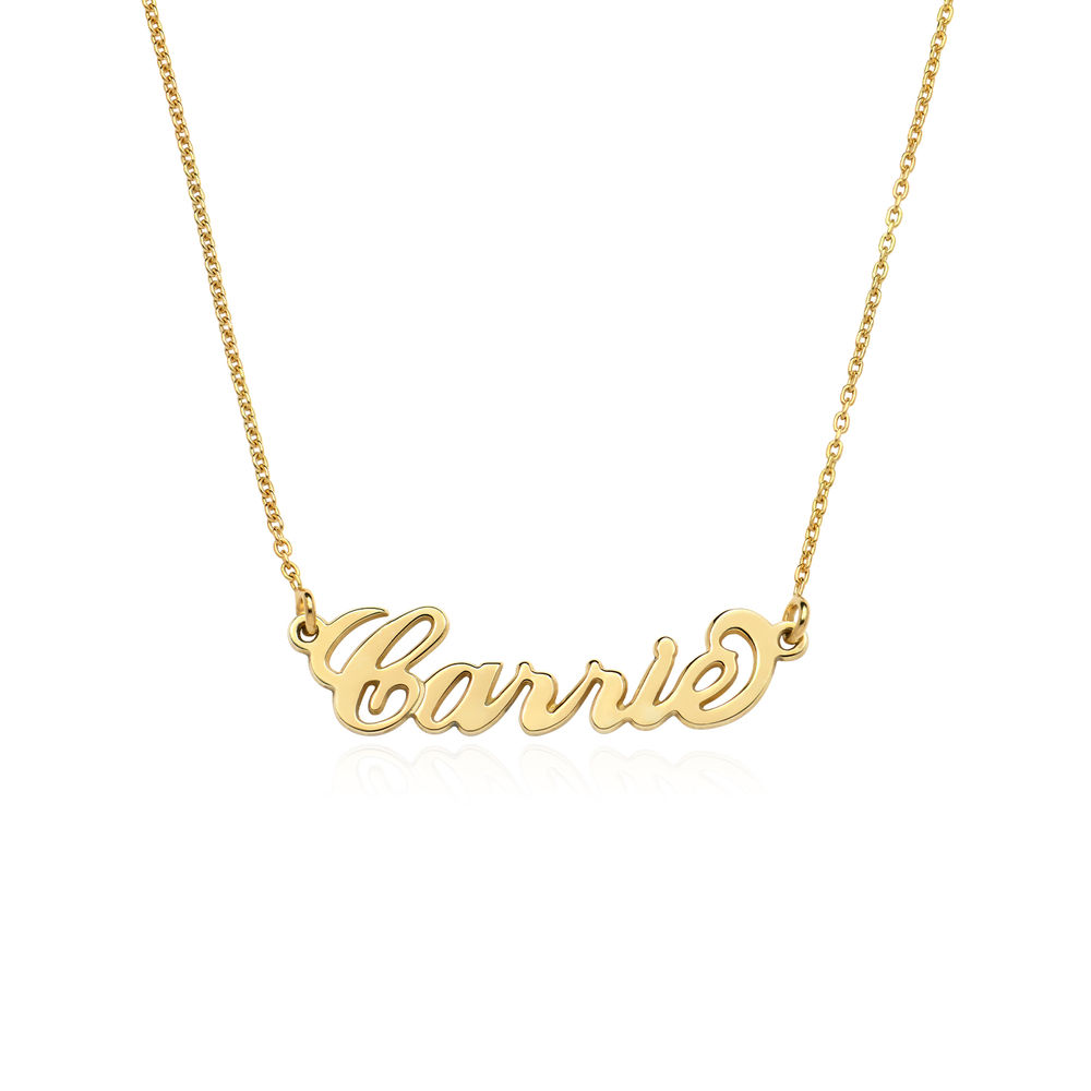 Small 18k Gold-Plated Silver Carrie Name Necklace product photo
