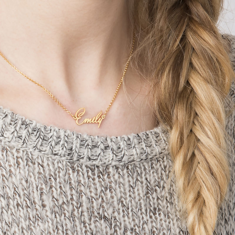 Tiny Name Necklace with 18k Gold Plating - Extra Strength - 1