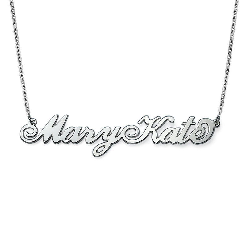 Two Capital Letters Silver Carrie Style Name Necklace product photo