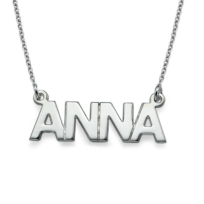 All Capitals Silver Name Necklace product photo
