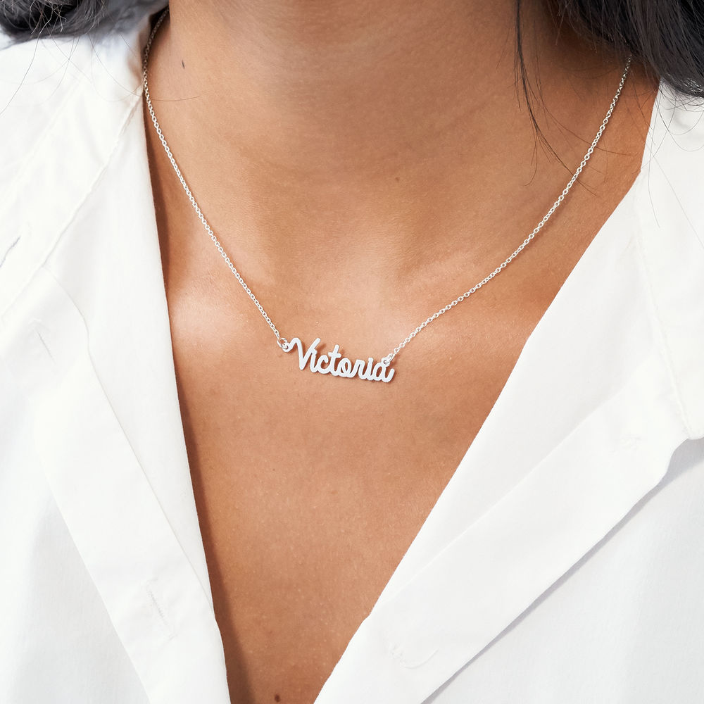 Personalized Cursive Name Necklace in Sterling Silver - 3 product photo