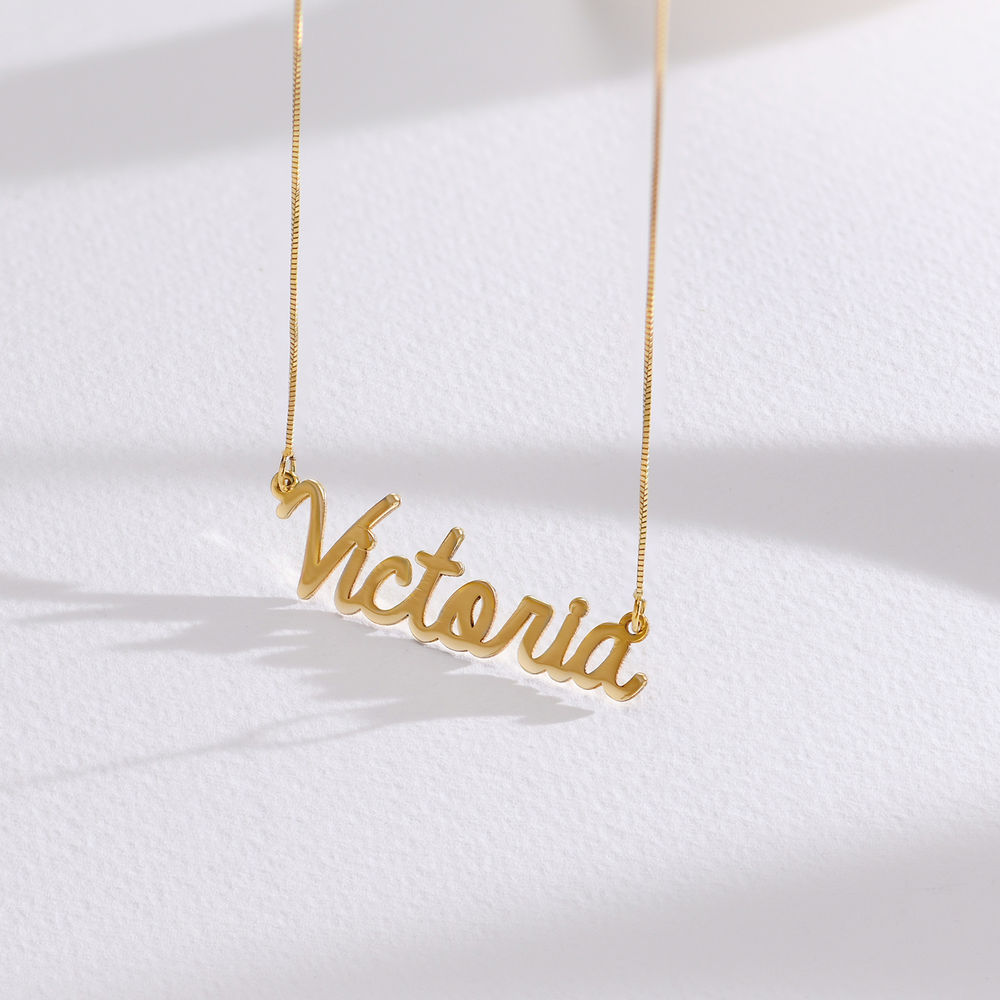 Personalized Cursive Name Necklace in 14K Gold - 1